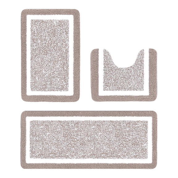 Extra Large Bath Rugs Set Absorbent Microfiber Plush Bathroom Rugs with Non-Slip Backing, Machine Washable Shower Mats for Bathroom, Living Room, Bedroom