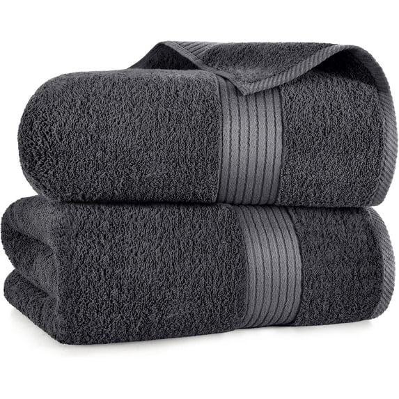 Extra Large Bath Sheets 2 Pack, 35 by 70 Inches,100% Cotton Highly Absorbent & Quick Dry Bath Towel for Adults, Super Soft Towel, Grey