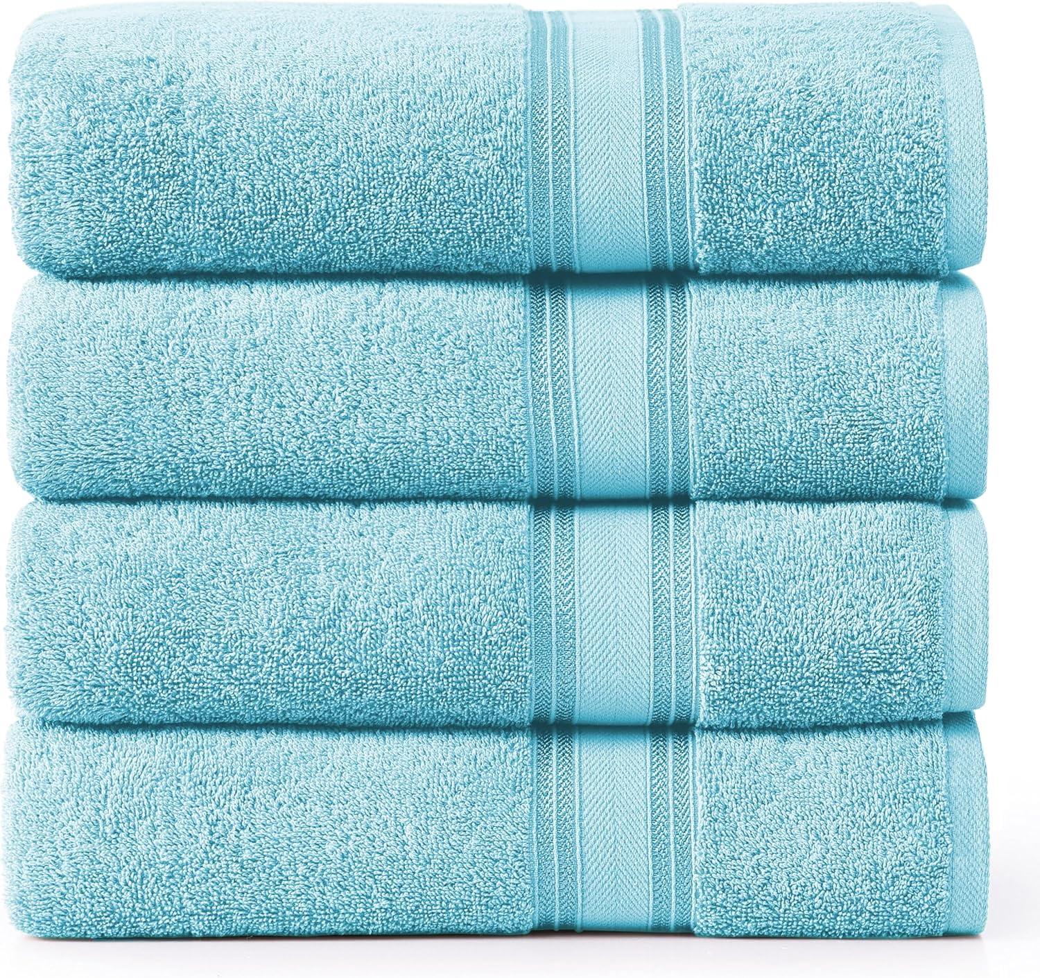 Extra Large Bath Towels for Bathroom, Zero Twist, 100% Cotton Quick Dry Bath Sheet Set, Bath Towel Sets for Bathroom, Soft Shower Towels, Hotel Towels, Luxury Bath Towels Set of 4 - Blue