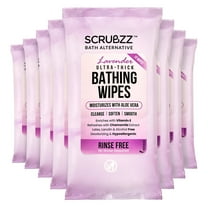 Extra Large Bath Wipes for Adults Bathing No Rinse - 80 Disposable Body Cleansing Wipes for Men, Women & Elderly - Great for Gym, Camping, Post Surgery - Shower Wipes - Lavender