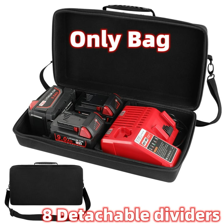Extra Large Battery Holder Storage Case Organizer for Milwaukee M18 M12 Lithium Ion Batteries Charger Adapter Bag Only Walmart