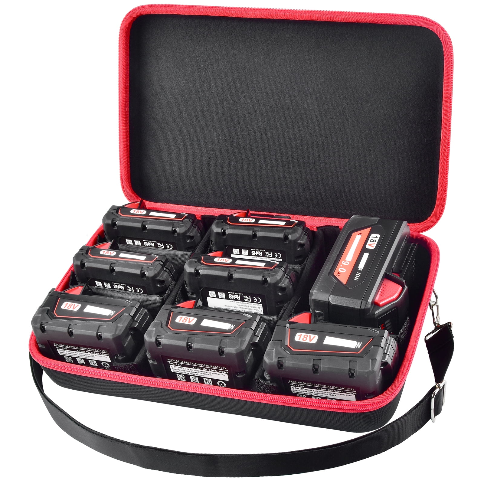 Extra Large Battery Holder Storage Case Organizer for Milwaukee M18 M12 Lithium Ion Batteries Charger Adapter Bag Only Walmart Business Supplies