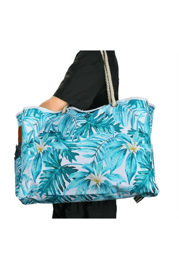 Extra Large Beach Bag and Pool Bag Women,100% Waterproof,Rope Handles, Top Magnet Clasp, Multiple Pockets for Travel, Gym, Beach Holiday