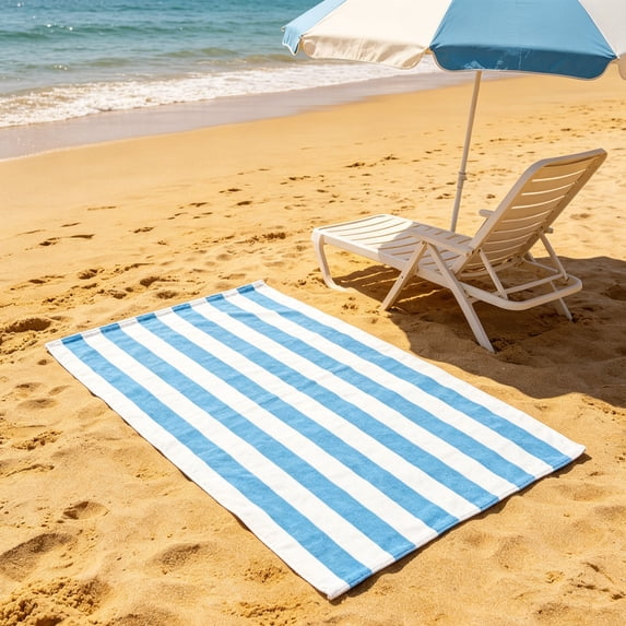 Extra Large Beach Towel - Oversized Towel 40'' x 70'', XL Striped Lightweight Pool Towel, Big Swim Travel Towel for Adults Man Women