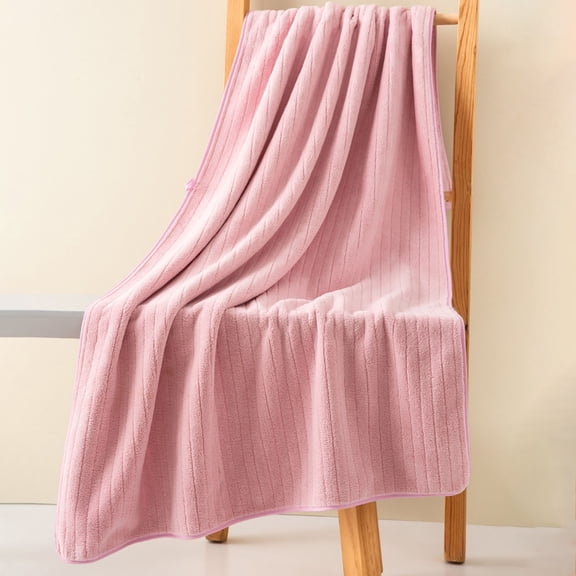 Extra Large Beach Towel Strip Patterned Velvet Absorbent Dry Hair Towel for Adult Daily Use at Home, Extra Large Bath Towels for Travel, Pool, Gym