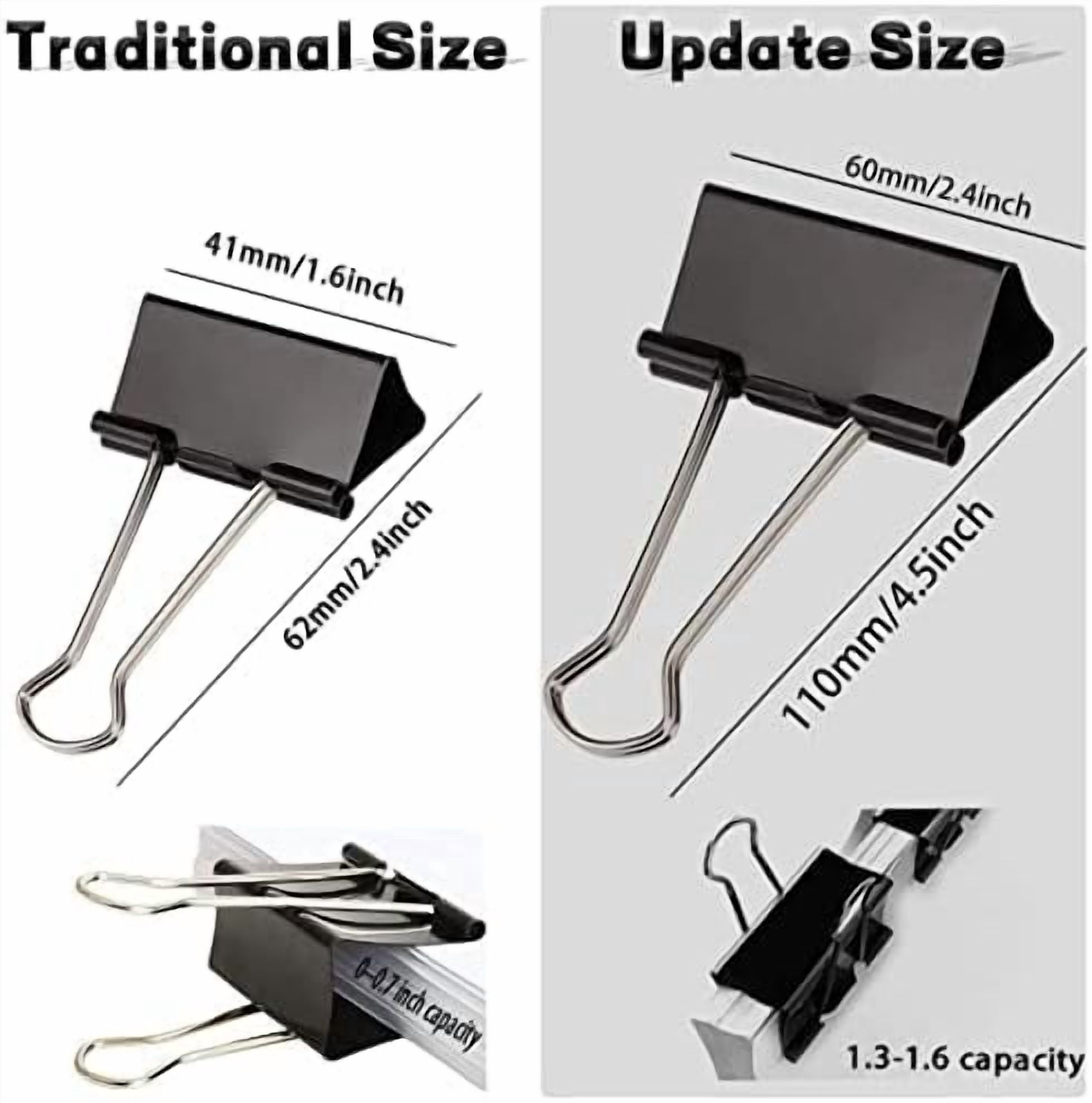 Extra Large Binder Clips 2.4 Inch (36 Pack), Upgrade Giant Binder Clips Big Paper Clips Clamps for Office and Home Supplies, Black by Tekola