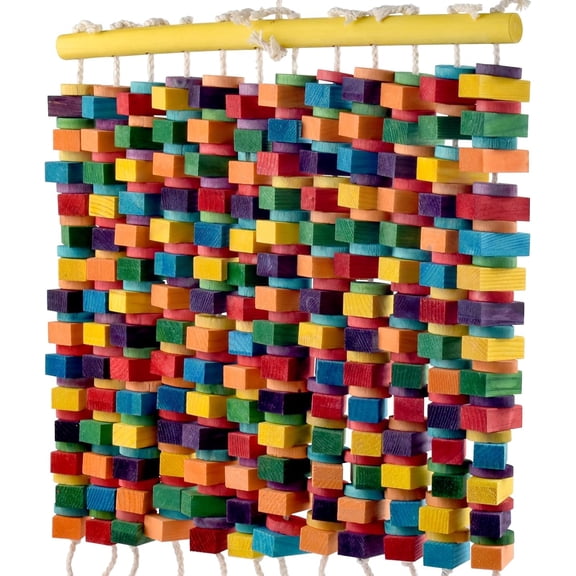 Extra Large Bird Toy, Colorful Natural Chew Wood Blocks Hanging Parrot Tearing Toys for Macaws, Amazon Parrots, African Grey, Cockatoos