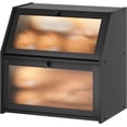 thumbnail image 1 of Extra Large Black Bread Box for Kitchen Counter, Large Bamboo Wood Double Layer Bread Box, Wooden Bread Storage Capacity, 1 of 9