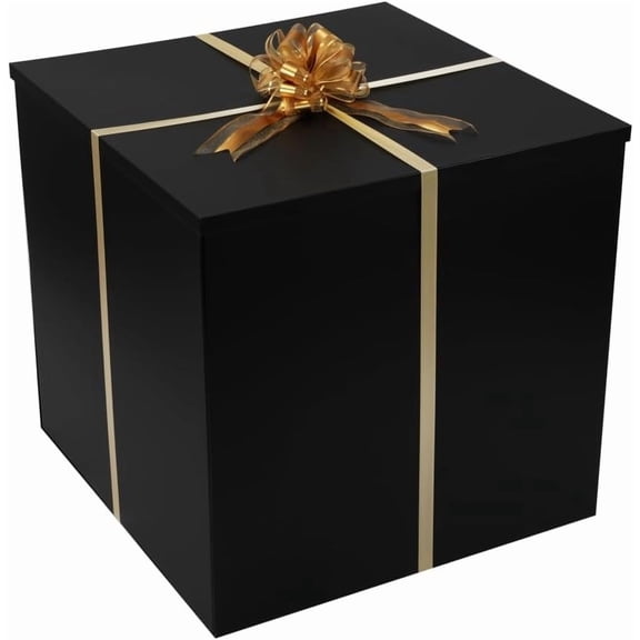 Extra Large Black Gift Box with Lid 28x28x28 Inches
