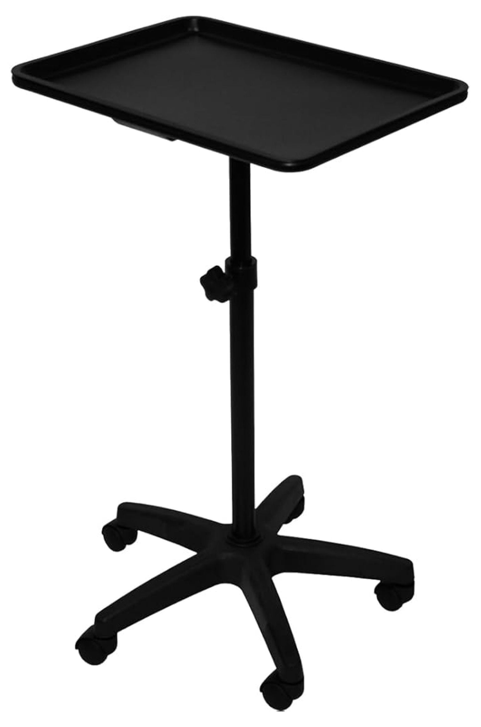 Extra Large Black Steel Rolling Mayo Instrument Work Tray, 21.5