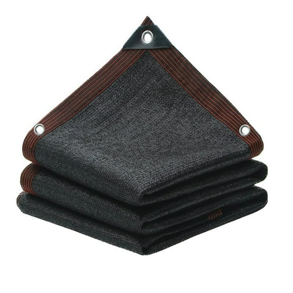 Extra-Large Black Sunshade Net with Grommets - HDPE Mesh Fabric for Greenhouses, Patios, Plants, Gazebos & Porches