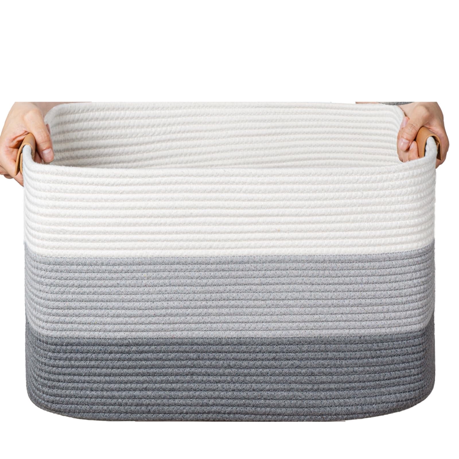 OIAHOMY 108L Extra Large Woven Basket - 25"x16"x16" Blanket & Toy Storage (Yellow & Black)