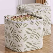 Extra Large Blanket Storage Containers, 80L Breathable Clothes Bedding Pillow Sheet Storage Bags with Zipper, Non-woven Moving Quilt Storage Bins, Clothes Storage Basket, Closet Organizer