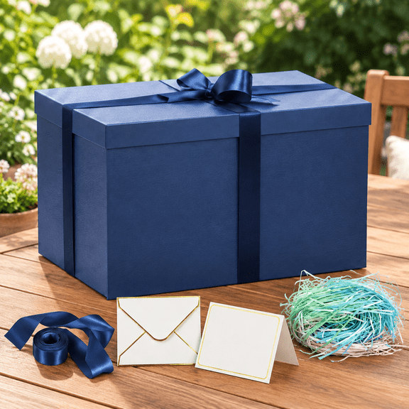Extra Large Blue Gift Box with Lids for Presents
