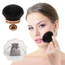 Extra Large Body Makeup Brush, 2.9" Wide Round Head Brush, Self Tan Back Applicator, Oval Face Makeup Brush with Drawstring Bag for Face & Body, Black