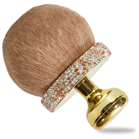 Extra Large Body Makeup Brush | Kabuki for Self Tanner & Back Applicator | 2.5-2.9in | Face, Legs, Body | Drawstring Bag Included | Gold Diamond