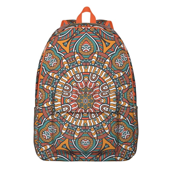 Extra Large Boho Mandala Floral Backpack, Big Capacity Bookbag for College School with Laptop Compartment, Travel Daypack, Excellent Gift Idea
