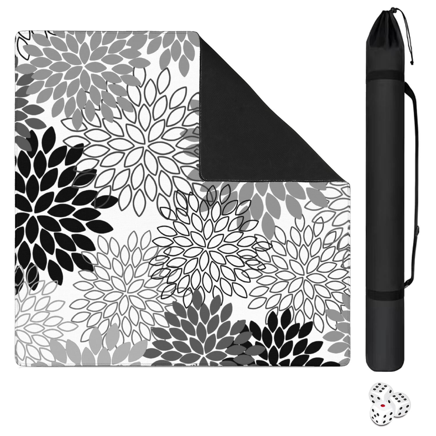 Extra Large Boho Style Anti-Skid Mahjong Mat 31.5 Inch Square Rubber Table Pad with Noise Reduction for Playing Chinese Tiles and Family Entertainment
