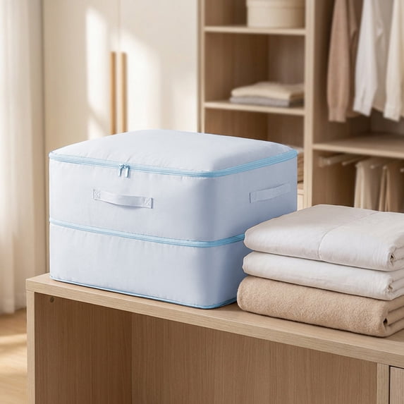 Extra Large Breathable Quilt Storage Bag for Clothes Mattress Down Jacket Moving and Organization with Reinforced Handles Foldable Design Wardrobe Under Bed Storage Solution