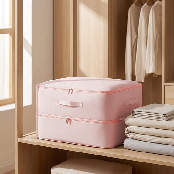 Extra Large Breathable Quilt Storage Bag for Clothes Mattress Down Jacket Moving and Organization with Reinforced Handles Foldable Design Wardrobe Under Bed Storage Solution