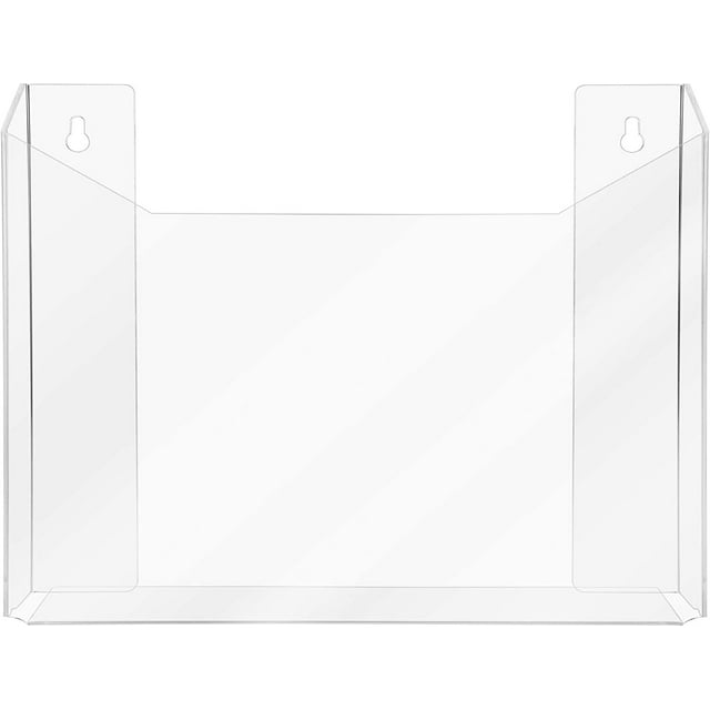 Extra Large Brochure Holder 13.75” Wide Clear Wall Mount Display Rack