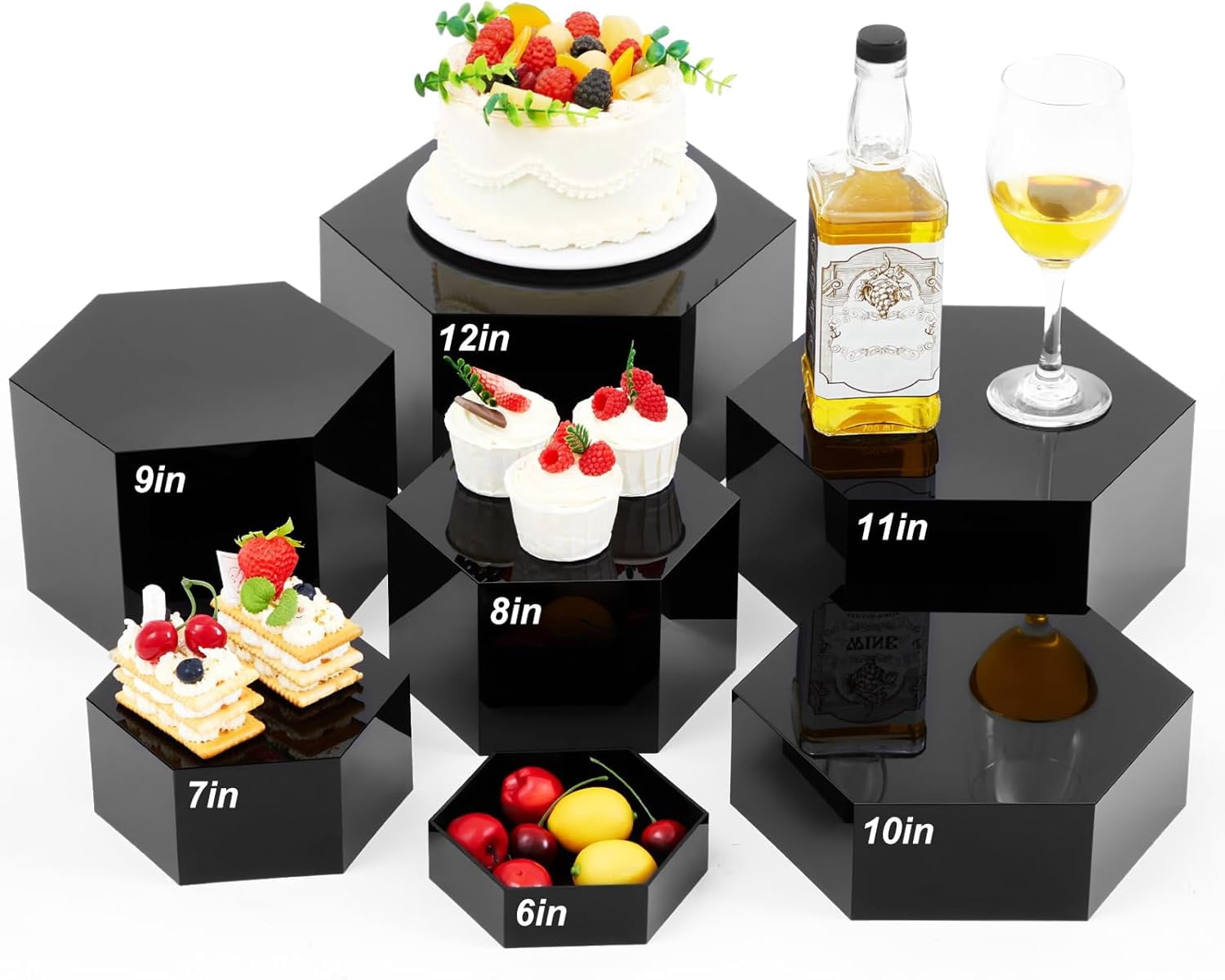 Extra Large Buffet Risers Set to Rectangle Acrylic Display Box Catering ...