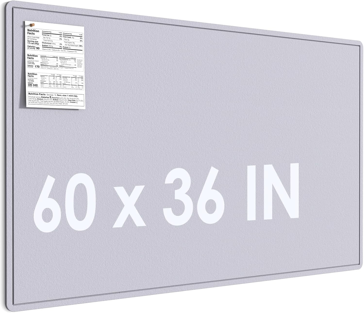 Extra Large Bulletin Board 60" x 36", Foldable Felt Board Vision Board Supplies, Cork Board for Office, Home, School, Small Pin Boards for Walls Decorative Display Board Moonlight Gray