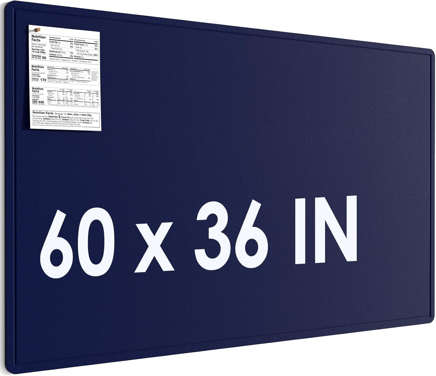 Extra Large Bulletin Board 60" x 36", Foldable Felt Board Vision Board Supplies, Cork Board for Office, Home, School, Small Pin Boards for Walls Decorative Display Board Dark Blue