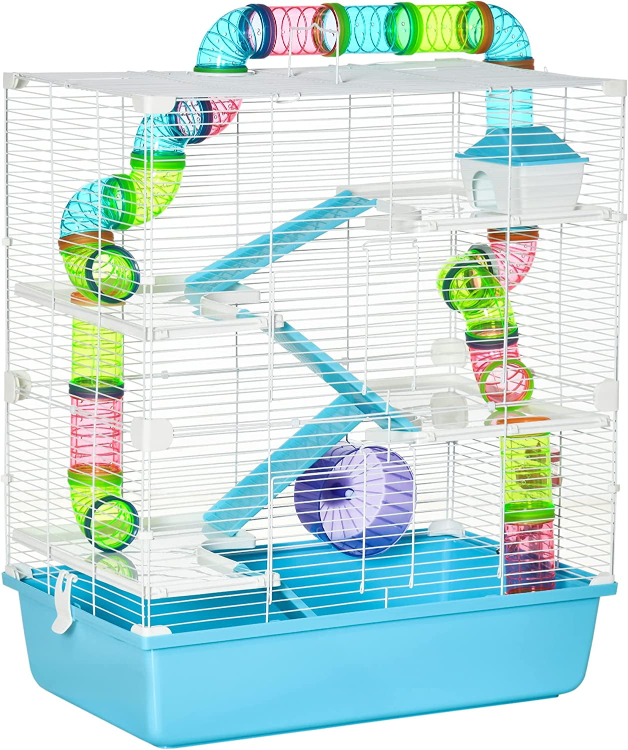 Extra Large Cage with Tubes and Tunnels, Portable Carry Handles, Rat ...
