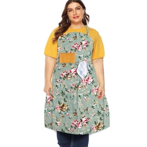 Extra Large Canvas Cotton Apron for Men & Women, Plus Size Durable Aprons with 2 Pockets, Adjustable Bib Machine Washable Oversized Aprons for Baking, Cooking, Painting