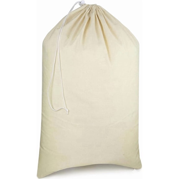 Extra Large Canvas Laundry Bag 28x36 Inches, 100% Cotton Drawstring Laundry Sack, Machine Washable Reusable Hamper Liner for Dorm, Travel, Home, Laundry Room Organizer
