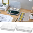 thumbnail image 1 of Extra Large Capacity Pencil Box, Stackable Organizer, Transparent Plastic, Snap-Tight Lid, Office Storage for Pens Markers Tape Erasers, 25.1x10.4x9.5cm, 1 of 7
