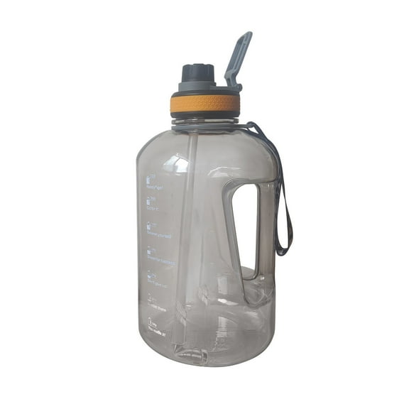 Extra Large Capacity Water Bottle 2.2L With Straw Lid, Leakproof Reusable Hydration Container With Time Measurement Scale Handle, Durable Sports Bottle For Travel Workout Outdoor