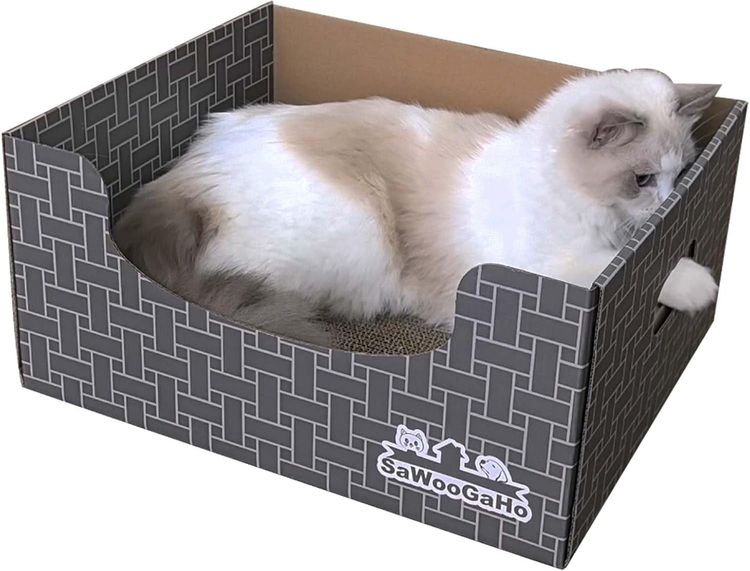 Extra Large Cat Cardboard Scratch with Box Bigger Space Double-Sided ...