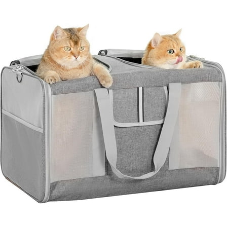 Extra Large Cat Carrier for 2 Cats, 24x14x16in Pet Carriers for Cat and Dog Up to 40lbs, All-Sided Large Mesh Cat Carrier with Great Ventilation, Portable Soft Sided Pet Carriers for Traveling