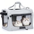 thumbnail image 1 of Extra Large Cat Carrier For 2 Cats Collapsible Soft Sided Pet XL Crate For Large Mudium Big Cat 20lbs+ Car Travel Portable Bag For Long Trips Ride 24x16.5x16.5, 1 of 7