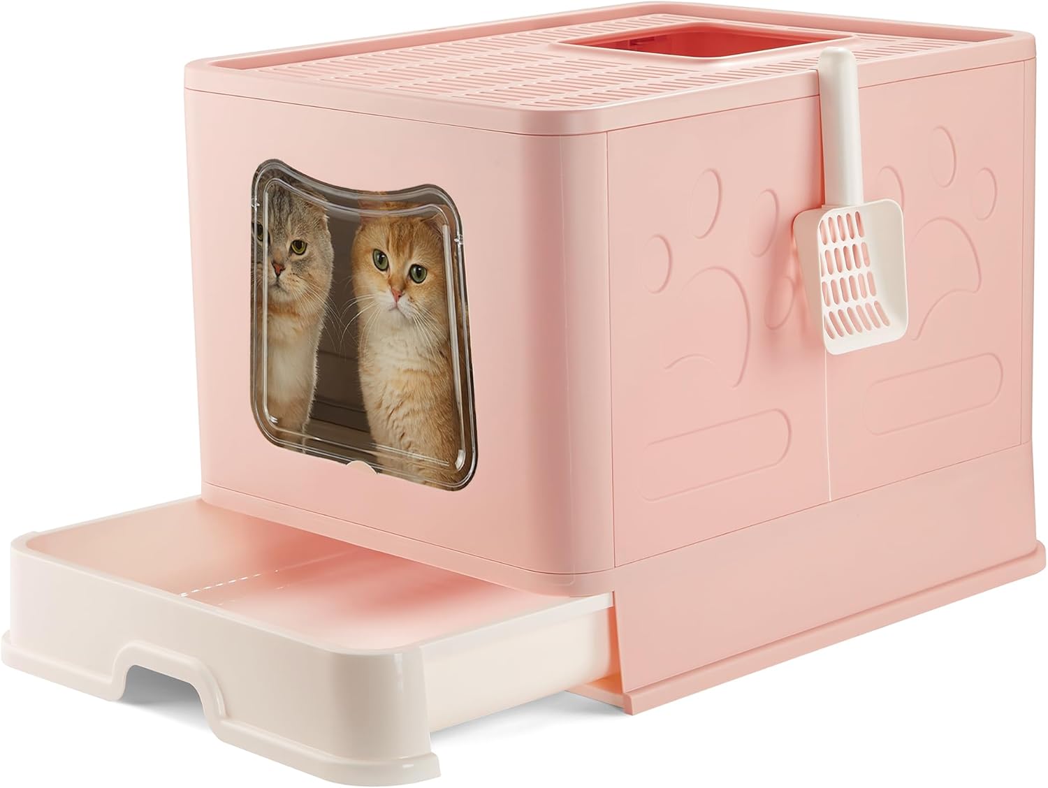 Extra Large Cat Litter Box Jumbo Foldable Kitty Litter Box with Lid