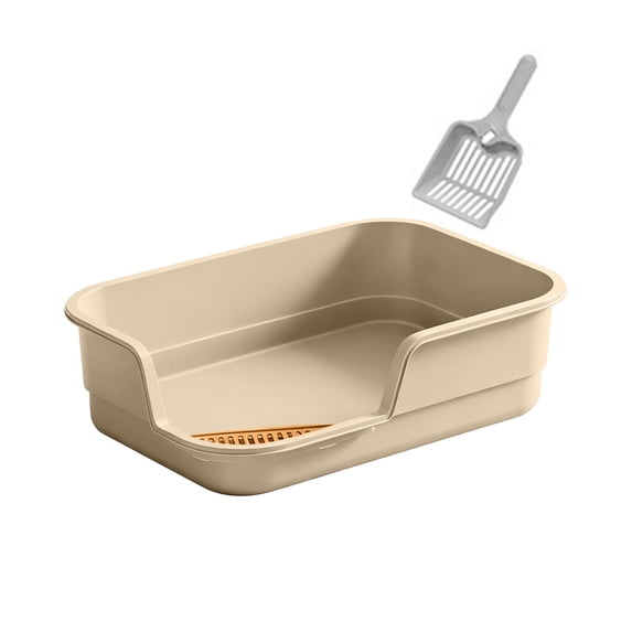 Extra Large Cat Litter Box Semi Enclosed High Edge Anti Scatter Durable Easy Clean Indoor Cats Multi Pet Households Tray