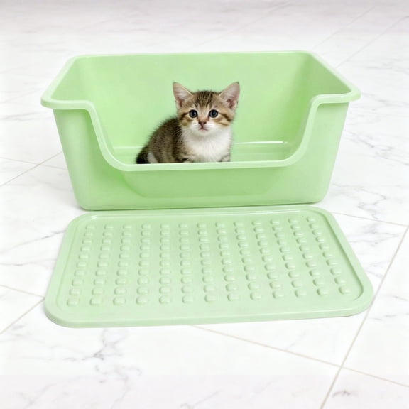 Extra Large Cat Litter Box, Semi - Enclosed Jumbo Capacity, Anti - Splash, Minimalist Design - for Multiple Cats, Indoor Use, Kittens, Adult Cats
