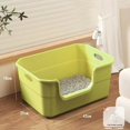 thumbnail image 1 of ♥ Extra Large Cat Litter Box;Semi-Enclosed & Open Design, Anti-Splash Cat Toilet with High Sides, 1 of 9