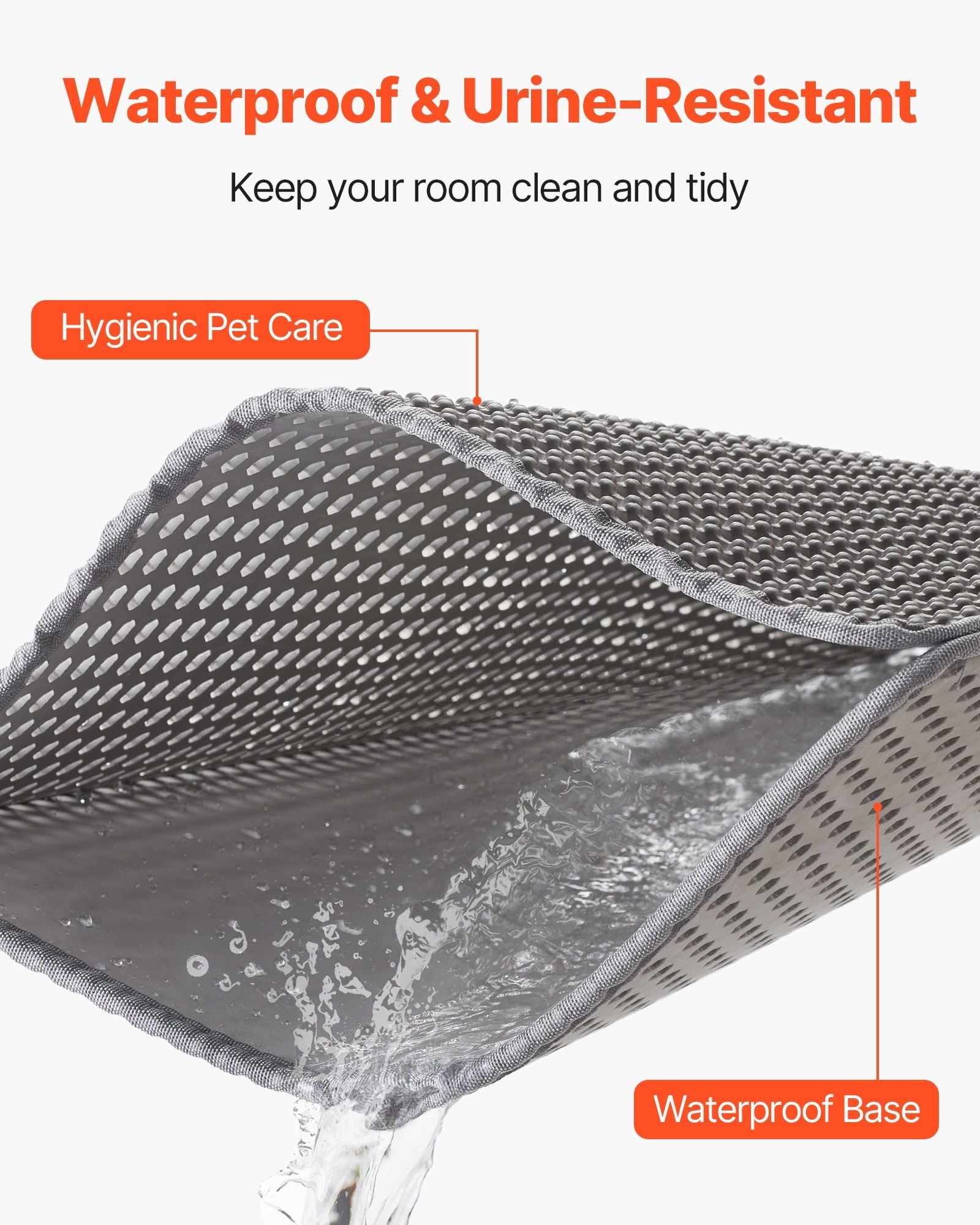 Extra-Large Cat Litter Mat (30x24 in), Dual-Layer Honeycomb Traps Litter, Waterproof & Non-Slip Kitchen or Entryway Rug