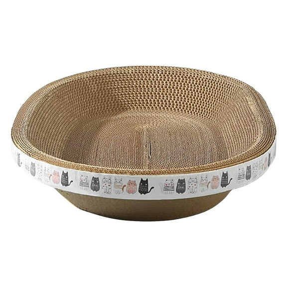 Extra Large Cat Scratcher Cardboard, Oval Scratcher Bed Cat Scratch Bowl, Scratching Lounge Couch Round Shaped Nest for Indoor Cats Furniture Protector