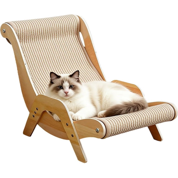 Extra Large Cat Scratching Lounge - Multi-Layer Solid Wood & Sisal, XXL Cat Scratcher and Bed for Large Cats, Furniture Protector with 110lb Capacity