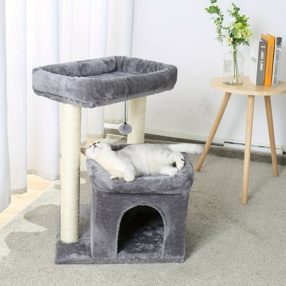 Extra-Large Cat Tree Tower for Large Cats - Multi-Level Scratching Posts, Plush Perch & Cozy Condo with Sisal-Covered Posts, Durable Wooden Base - Indoor Cat Furniture for Climbing