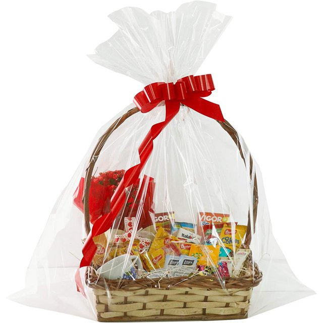 Extra Large Cellophane Bags,35x47 Inch Big Clear Basket Bags 10 Pcs
