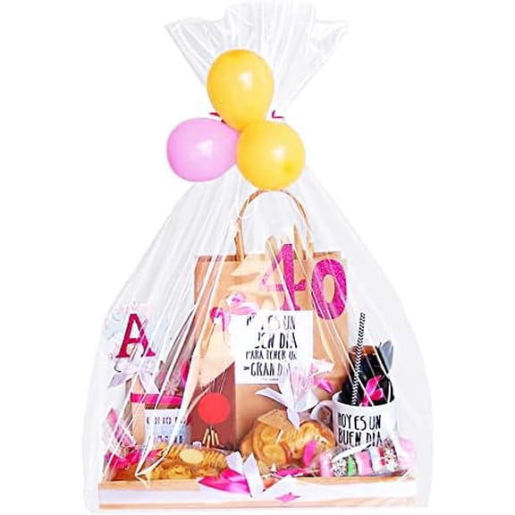 Extra Large Cellophane Bags for Gift Baskets 50x60 Inches,Jumbo Big Clear Cellophane Bags 5Pieces