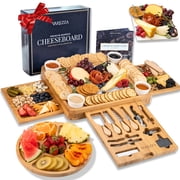 Varezza Extra Large Charcuterie Boards Gift Set - Marble Bamboo, 23 Accessories, Wedding Gifts