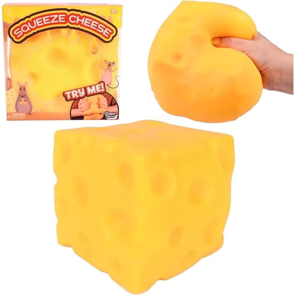 Extra Large Cheese Squishy, Cheese Squishies Stress - Realistic Slow Rising Food Fidget for Stress Relief & Anxiety Relaxation, 2.76-Inch