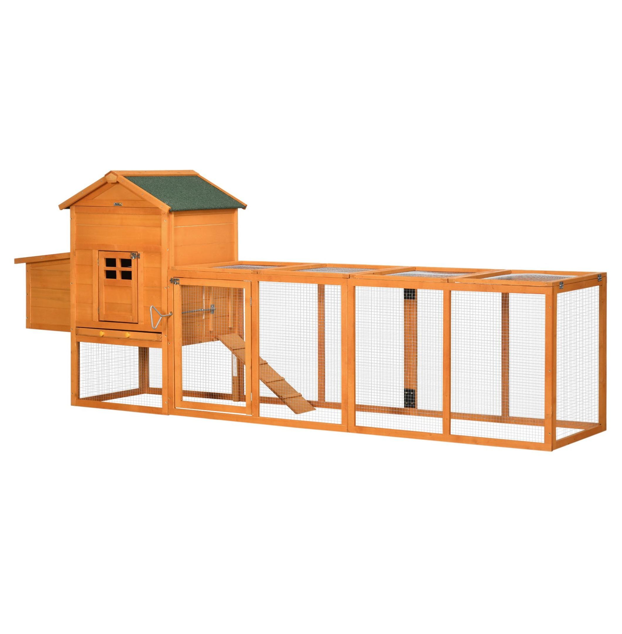 Extra Large Chicken Coop, Outdoor Hen House Poultry Cage with Removable Tray, Hen House Quail Hutch for Outdoor Backyard, Orange