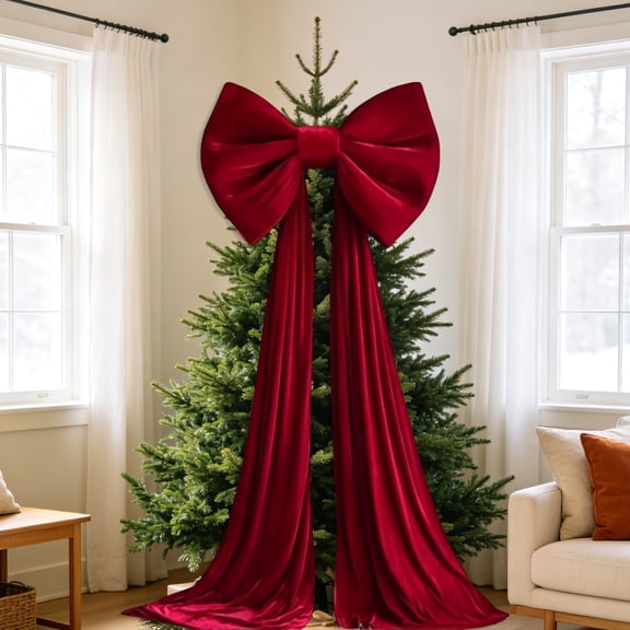 Extra Large Christmas Bow 63", Christmas Tree Topper Decorations